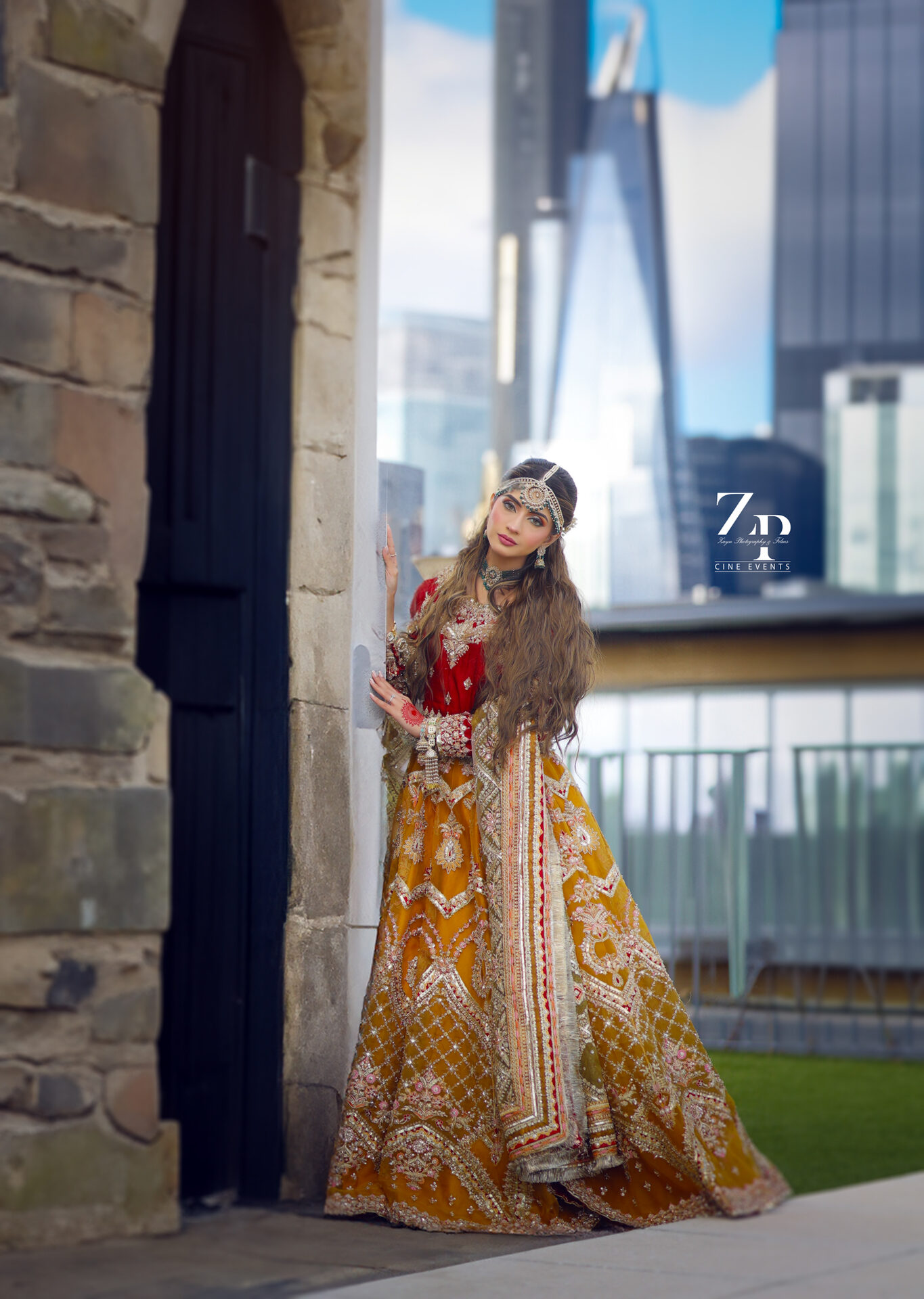 South Asian bridal photography - intricate bridal makeup and attire